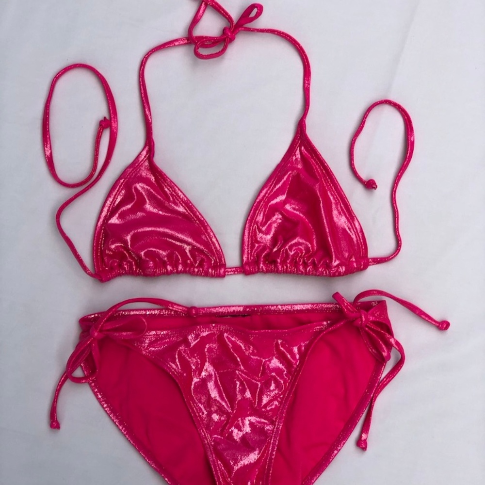 Hot Pink Shimmer Bikini